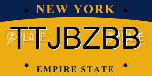 TTJBZBB New York License Plate