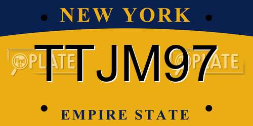 TTJM97 New York License Plate