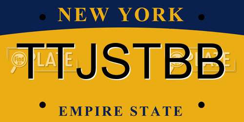 TTJSTBB New York License Plate