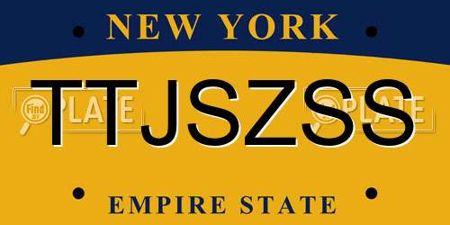 TTJSZSS New York License Plate