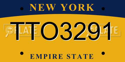 TTO3291 New York License Plate