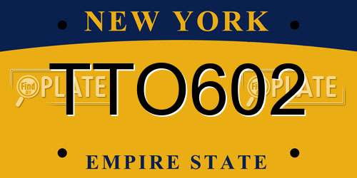 TTO602 New York License Plate