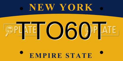 TTO60T New York License Plate
