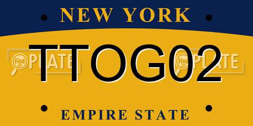 TTOG02 New York License Plate