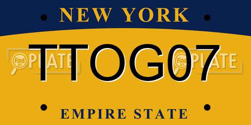 TTOG07 New York License Plate