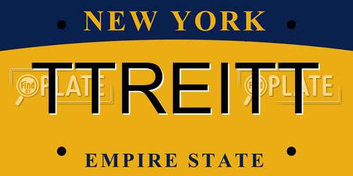 TTREITT New York License Plate