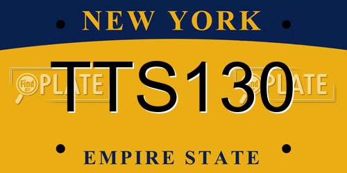 TTS130 New York License Plate