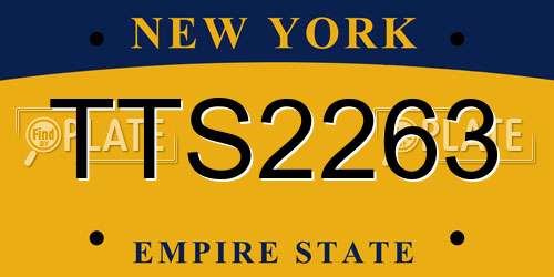 TTS2263 New York License Plate