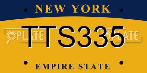 TTS335 New York License Plate
