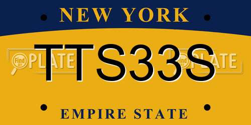 TTS33S New York License Plate