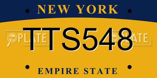 TTS548 New York License Plate