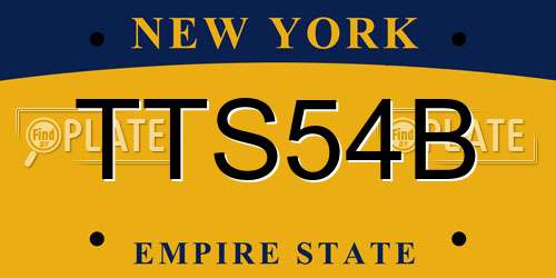 TTS54B New York License Plate