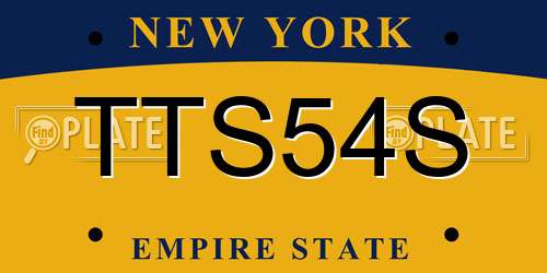 TTS54S New York License Plate