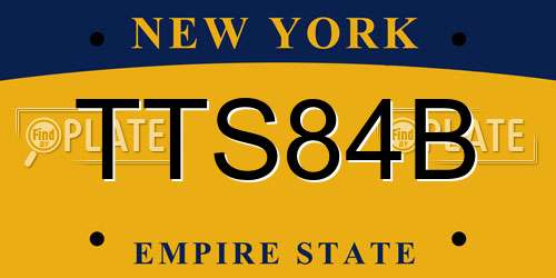 TTS84B New York License Plate