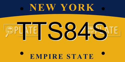 TTS84S New York License Plate