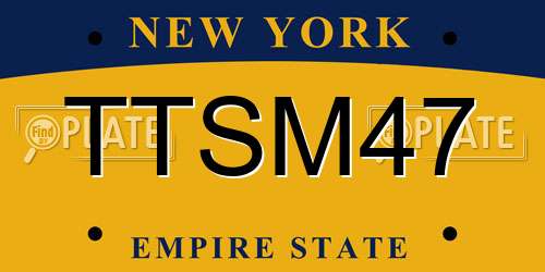 TTSM47 New York License Plate