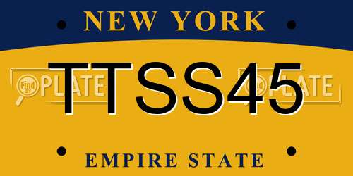 TTSS45 New York License Plate