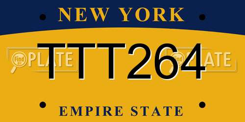 TTT264 New York License Plate
