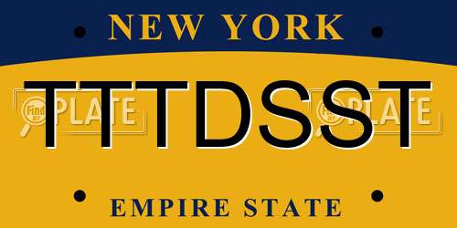 TTTDSST New York License Plate