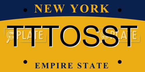 TTTOSST New York License Plate