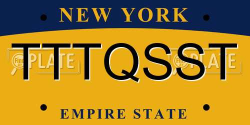 TTTQSST New York License Plate