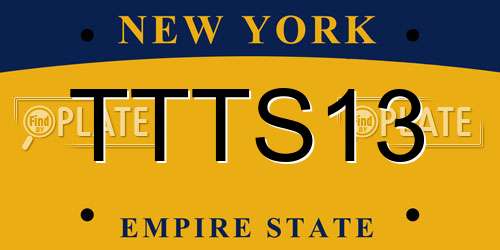 TTTS13 New York License Plate