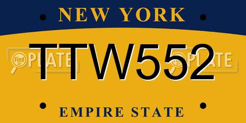 TTW552 New York License Plate