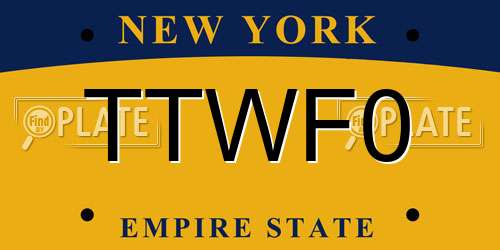 TTWF0 New York License Plate