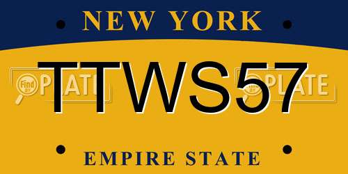 TTWS57 New York License Plate