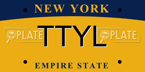 TTYL New York License Plate