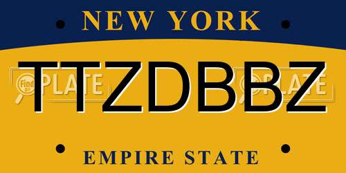 TTZDBBZ New York License Plate