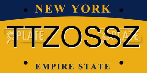 TTZOSSZ New York License Plate