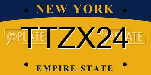 TTZX24 New York License Plate