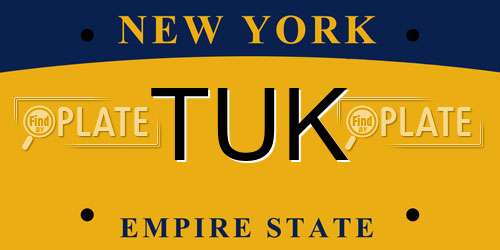 TUK New York License Plate