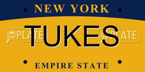 TUKES New York License Plate