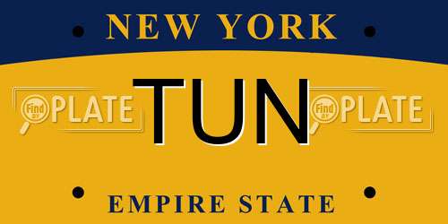 TUN New York License Plate