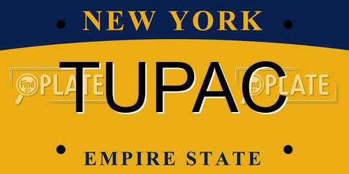TUPAC New York License Plate