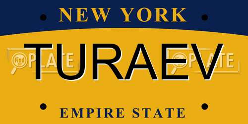 TURAEV New York License Plate