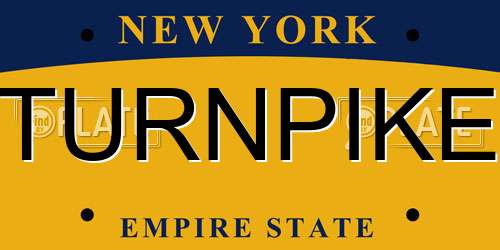TURNPIKE New York License Plate