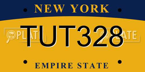 TUT328 New York License Plate