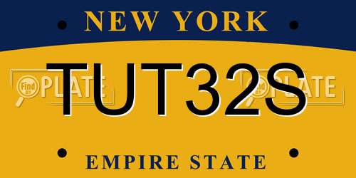 TUT32S New York License Plate