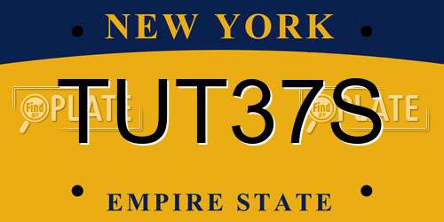 TUT37S New York License Plate