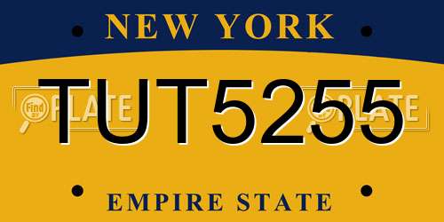 TUT5255 New York License Plate