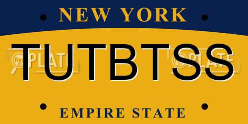 TUTBTSS New York License Plate