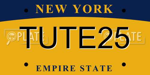 TUTE25 New York License Plate