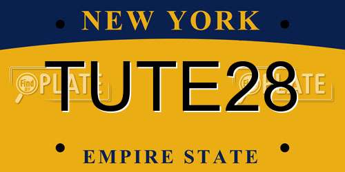 TUTE28 New York License Plate
