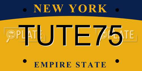 TUTE75 New York License Plate