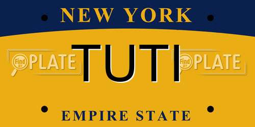 TUTI New York License Plate