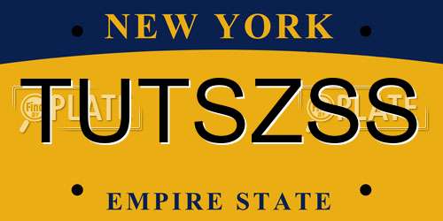TUTSZSS New York License Plate