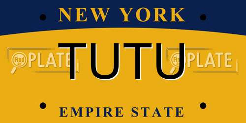 TUTU New York License Plate